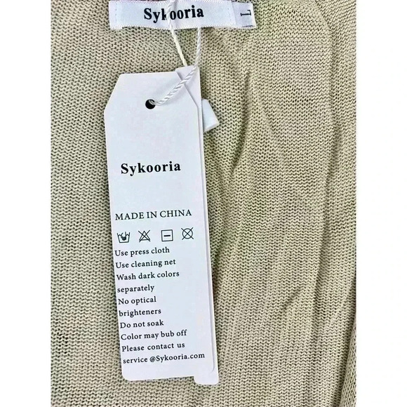 Open Front Sweater Large NWT - Pattern Lightweight Women's 3/4 Sleeve Tan Top - Picture 2 of 9